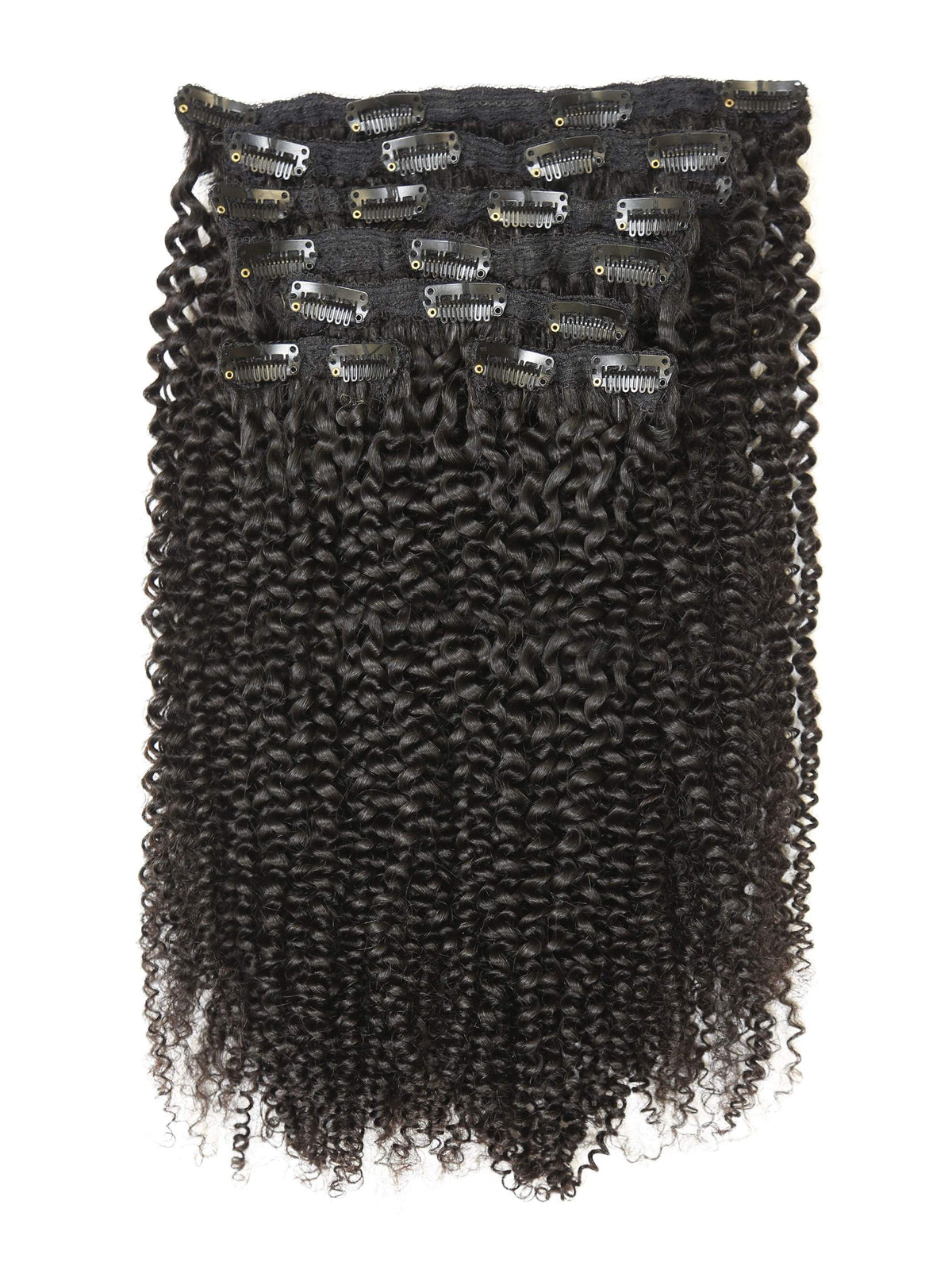 Kinky Curly Clip In Hair Extensions#color_natural-black