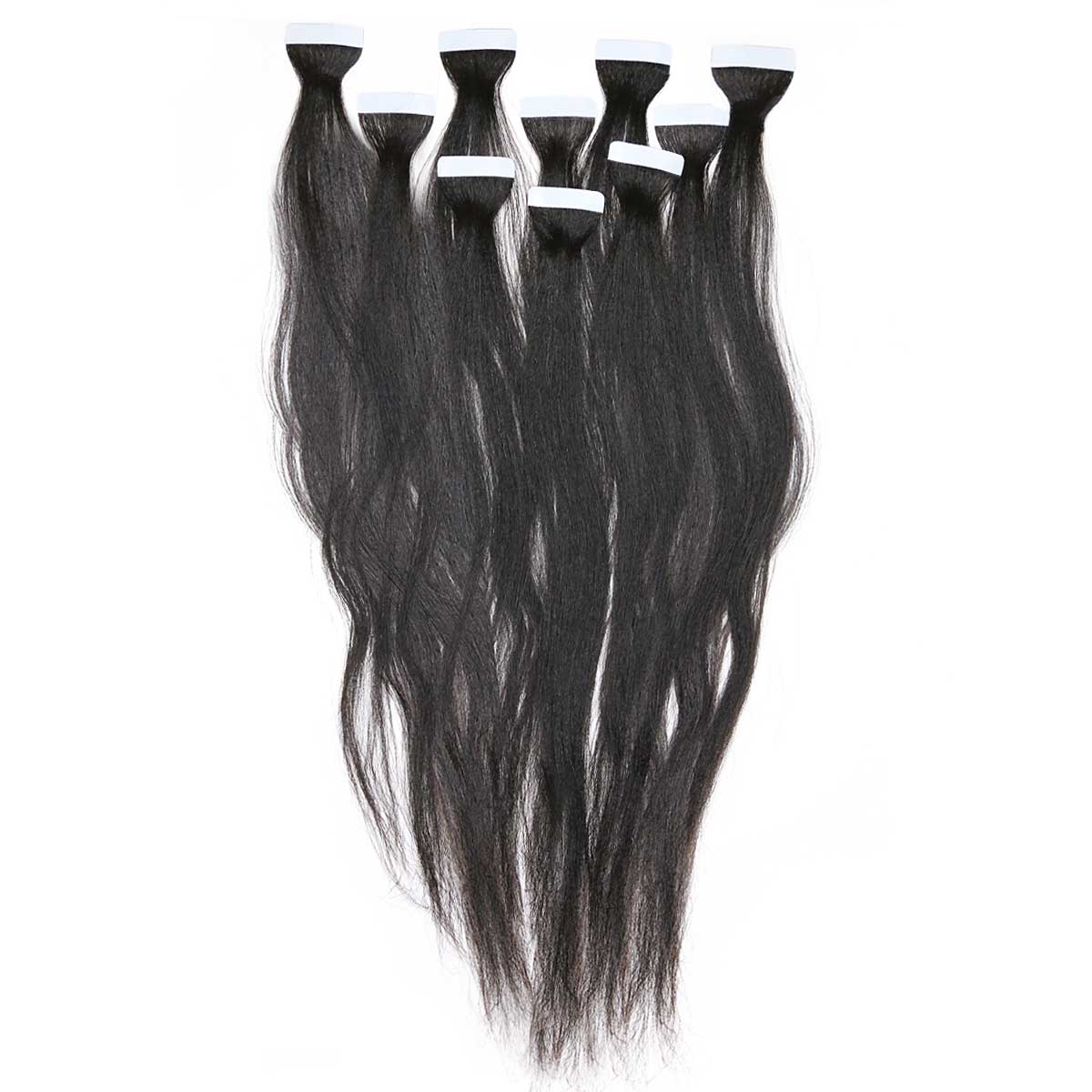relaxed straight tape in hair extensions